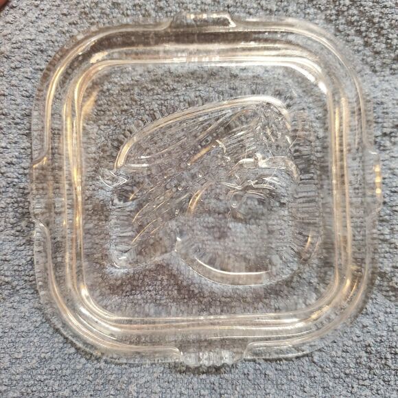Federal Glass Vegetable Square Ribbed Refrigerator Clear Dish Lid ONLY - Picture 6 of 6